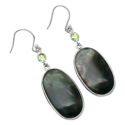 Natural Texas Moss Agate & Peridot Earrings E-1002 SDE85778