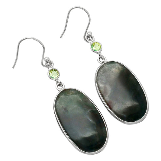 Natural Texas Moss Agate & Peridot Earrings E-1002 SDE85778