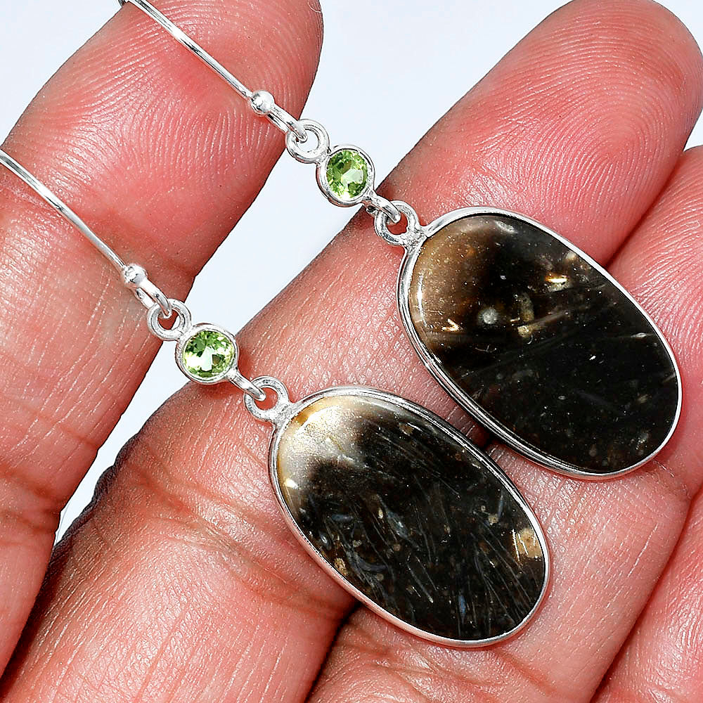 Natural Bat Cave Jasper & Peridot Earrings E-1002 SDE85786