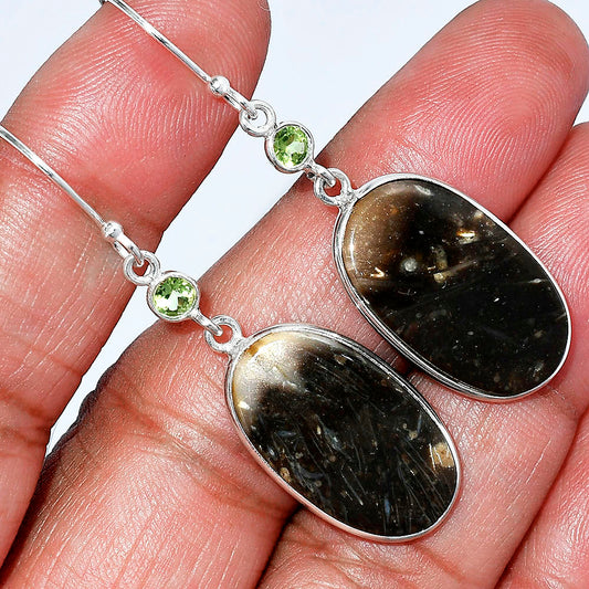 Natural Bat Cave Jasper & Peridot Earrings E-1002 SDE85786