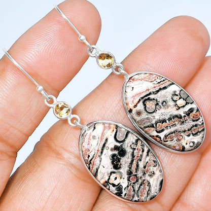 Leopard Skin Jasper & Citrine Earrings E-1002 SDE86027