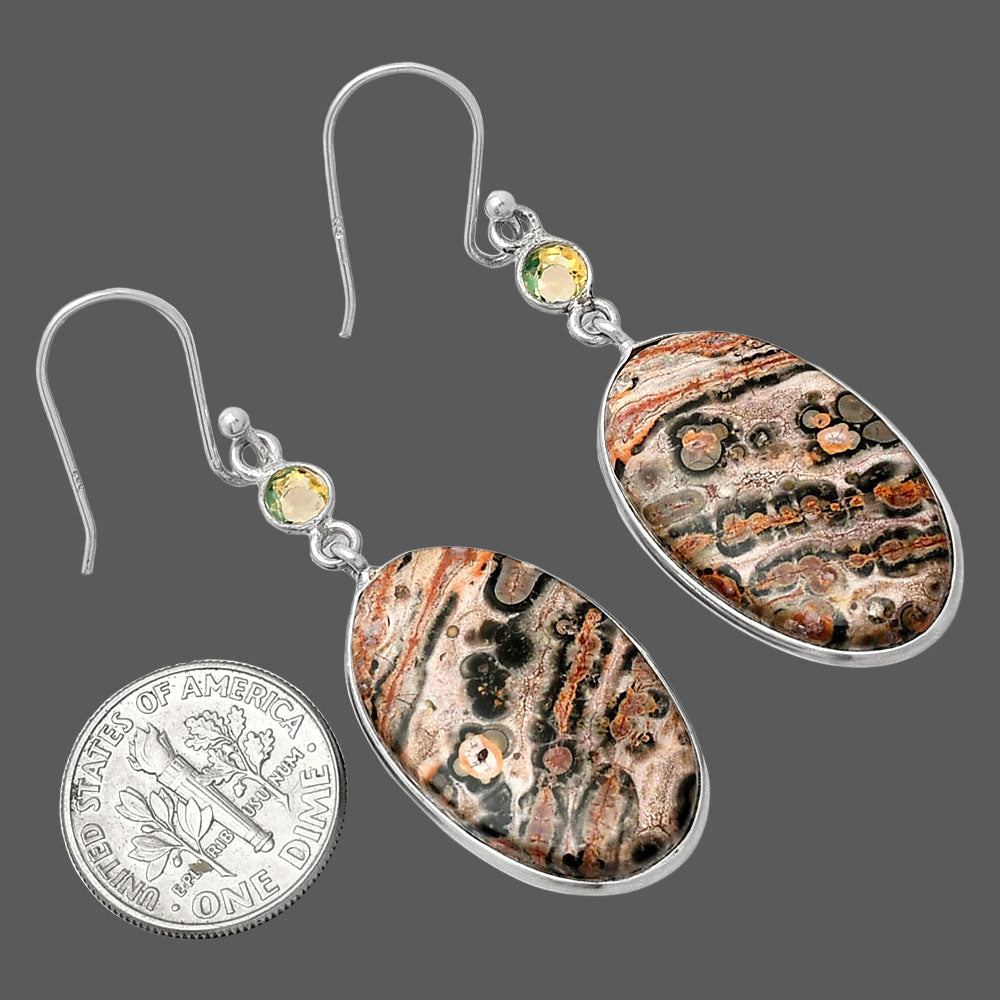 Leopard Skin Jasper & Citrine Earrings E-1002 SDE86027