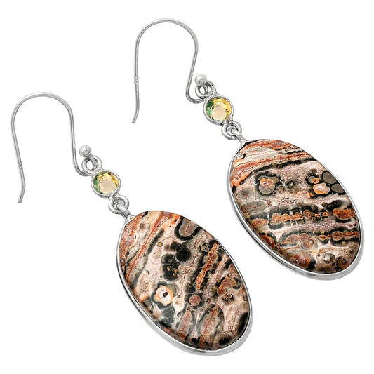 Leopard Skin Jasper & Citrine Earrings E-1002 SDE86027
