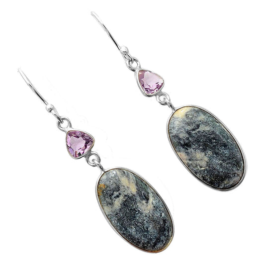 Indian Blanket Jasper & Amethyst Earrings E-1002 SDE86152