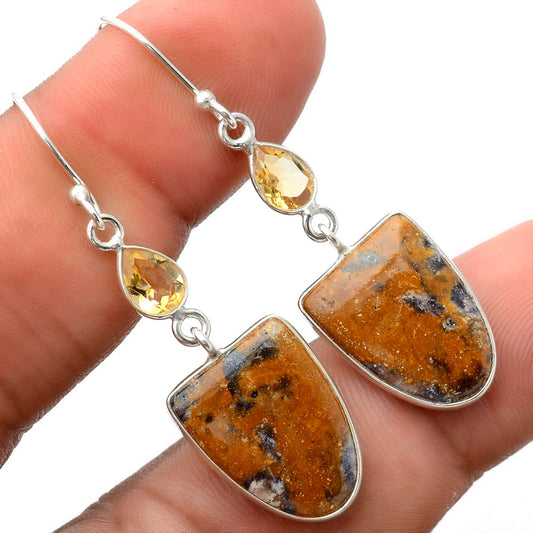 Indian Blanket Jasper & Citrine Earrings E-1002 SDE86186