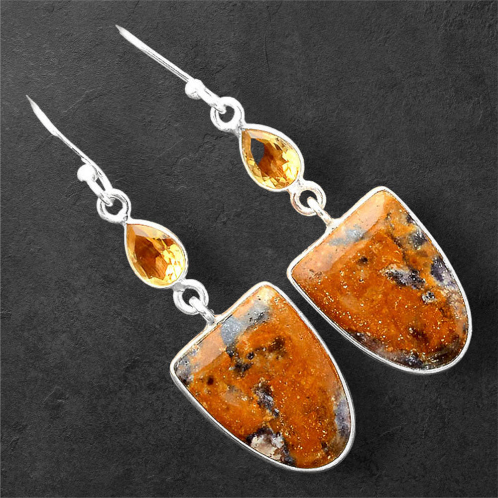 Indian Blanket Jasper & Citrine Earrings E-1002 SDE86186