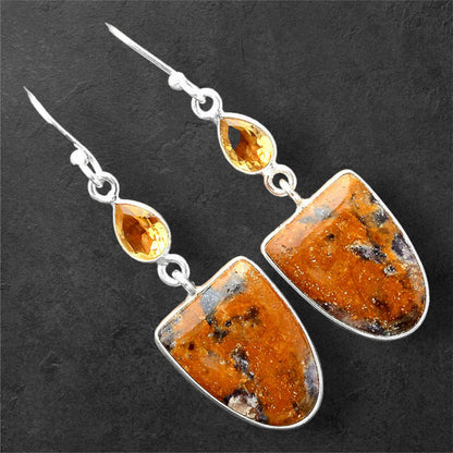 Indian Blanket Jasper & Citrine Earrings E-1002 SDE86186