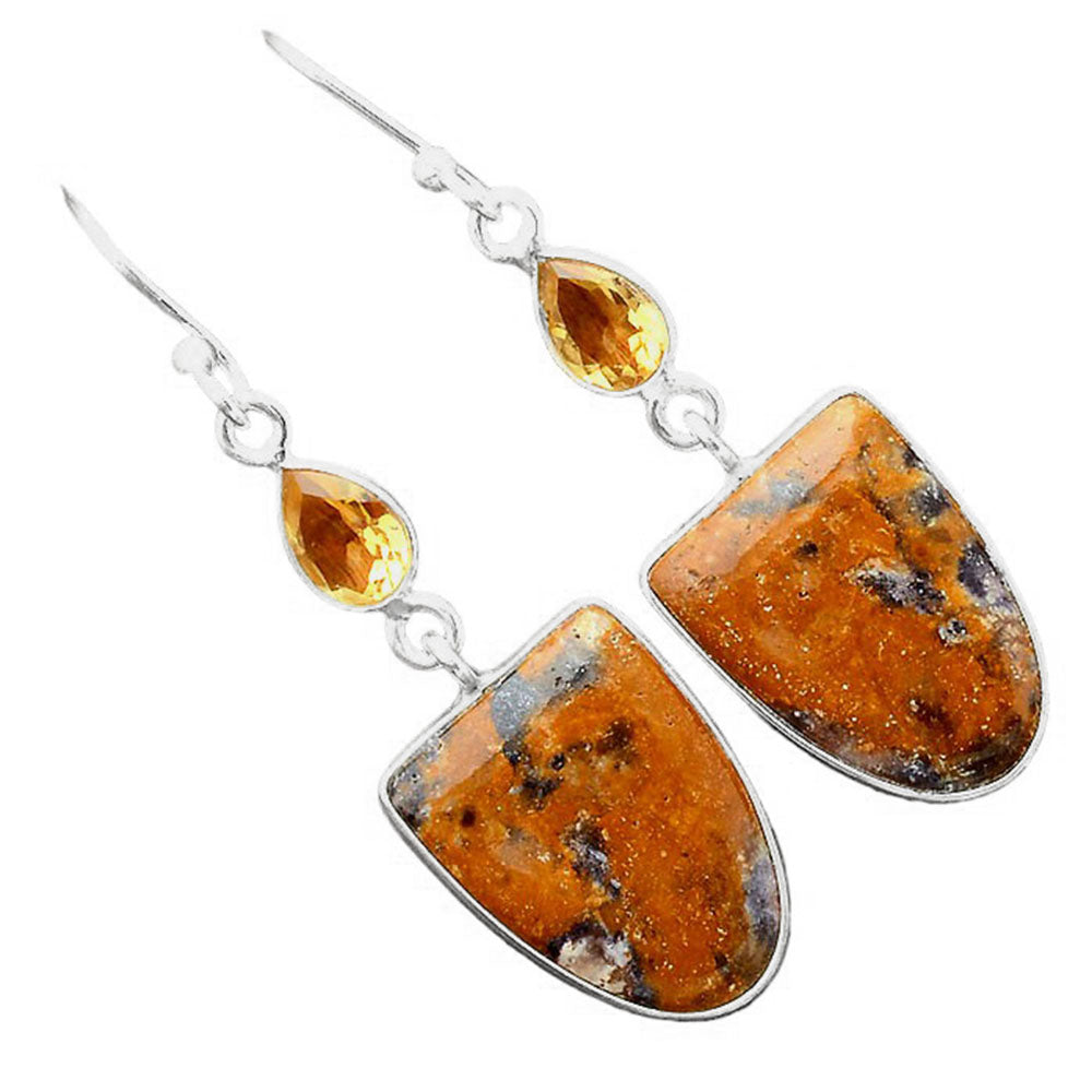 Indian Blanket Jasper & Citrine Earrings E-1002 SDE86186