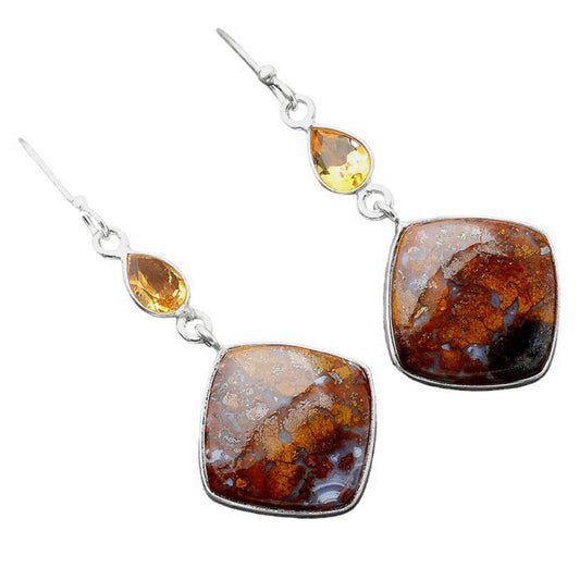 Rare Cady Mountain Agate & Citrine Earrings E-1002 SDE86190