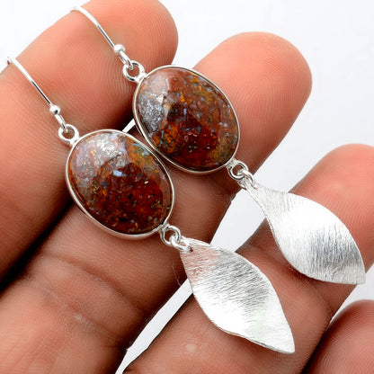 Natural Red Moss Agate Earrings E-1079 SDE86212