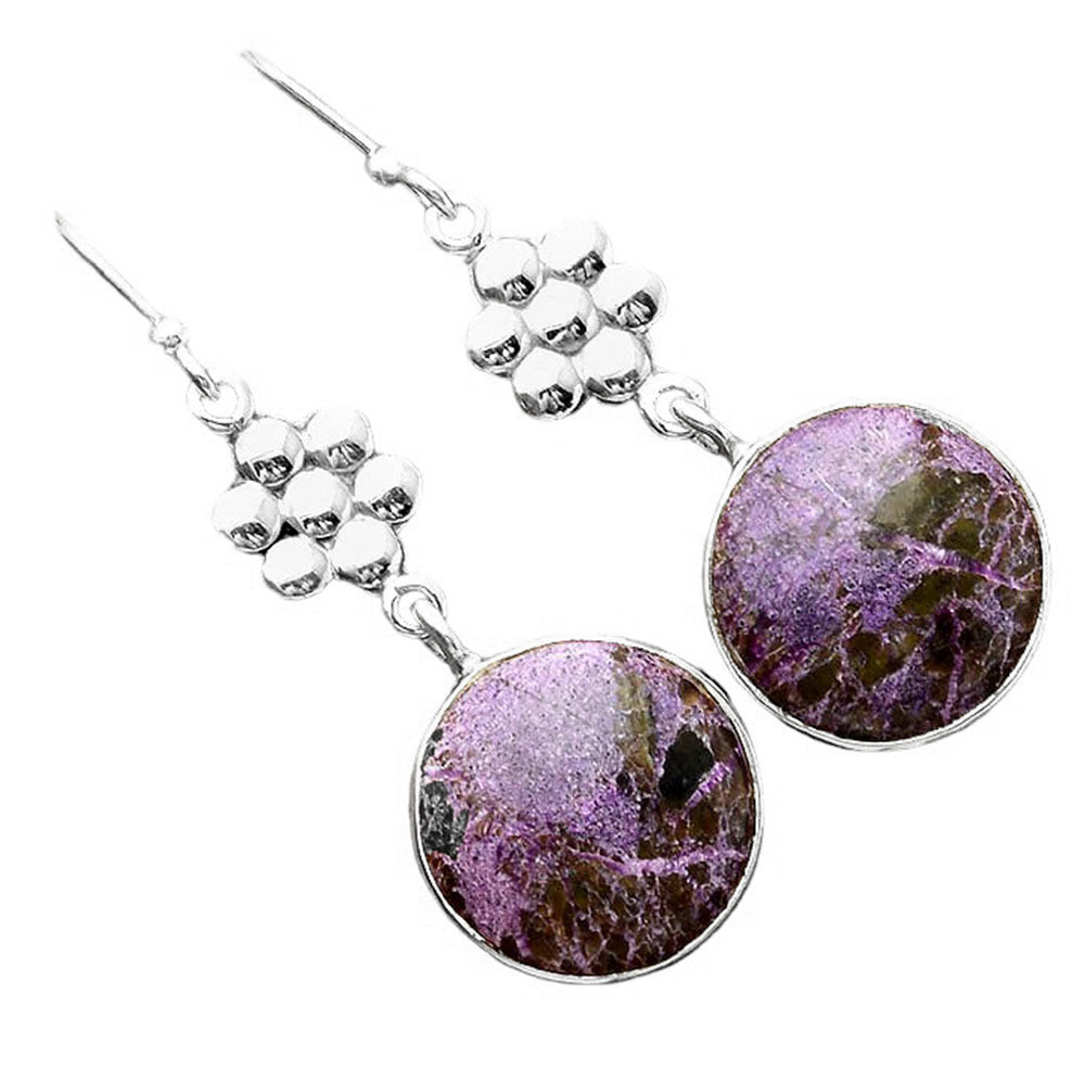 Natural Purpurite - South Africa Earrings E-1094 SDE86235