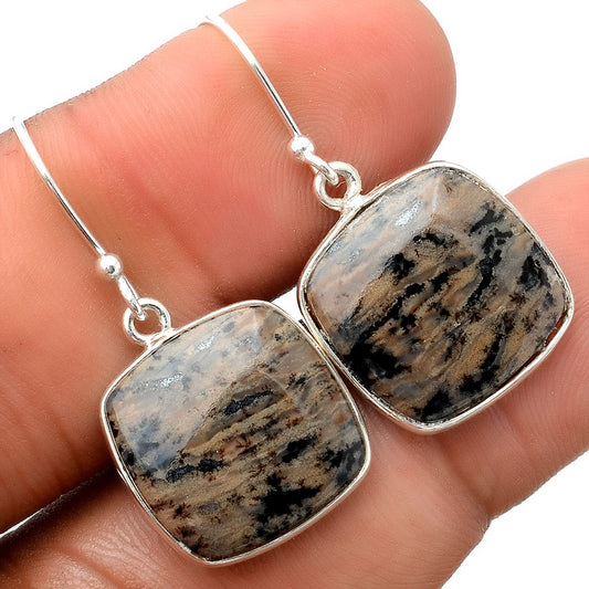 Natural Russian Honey Dendrite Opal Earrings E-1001 SDE86240