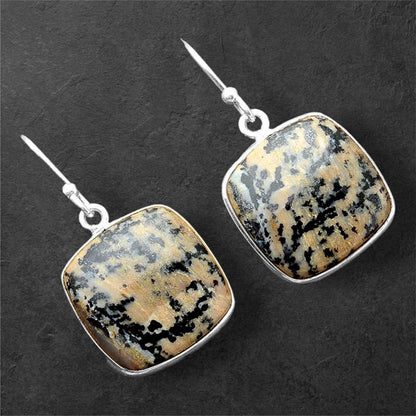 Natural Russian Honey Dendrite Opal Earrings E-1001 SDE86242