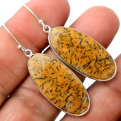 Natural Russian Honey Dendrite Opal Earrings E-1001 SDE86250