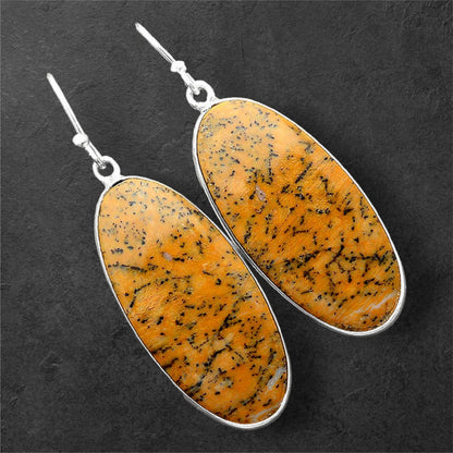 Natural Russian Honey Dendrite Opal Earrings E-1001 SDE86250