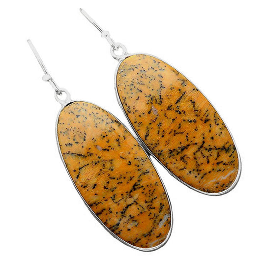 Natural Russian Honey Dendrite Opal Earrings E-1001 SDE86250