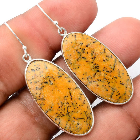 Natural Russian Honey Dendrite Opal Earrings E-1001 SDE86254