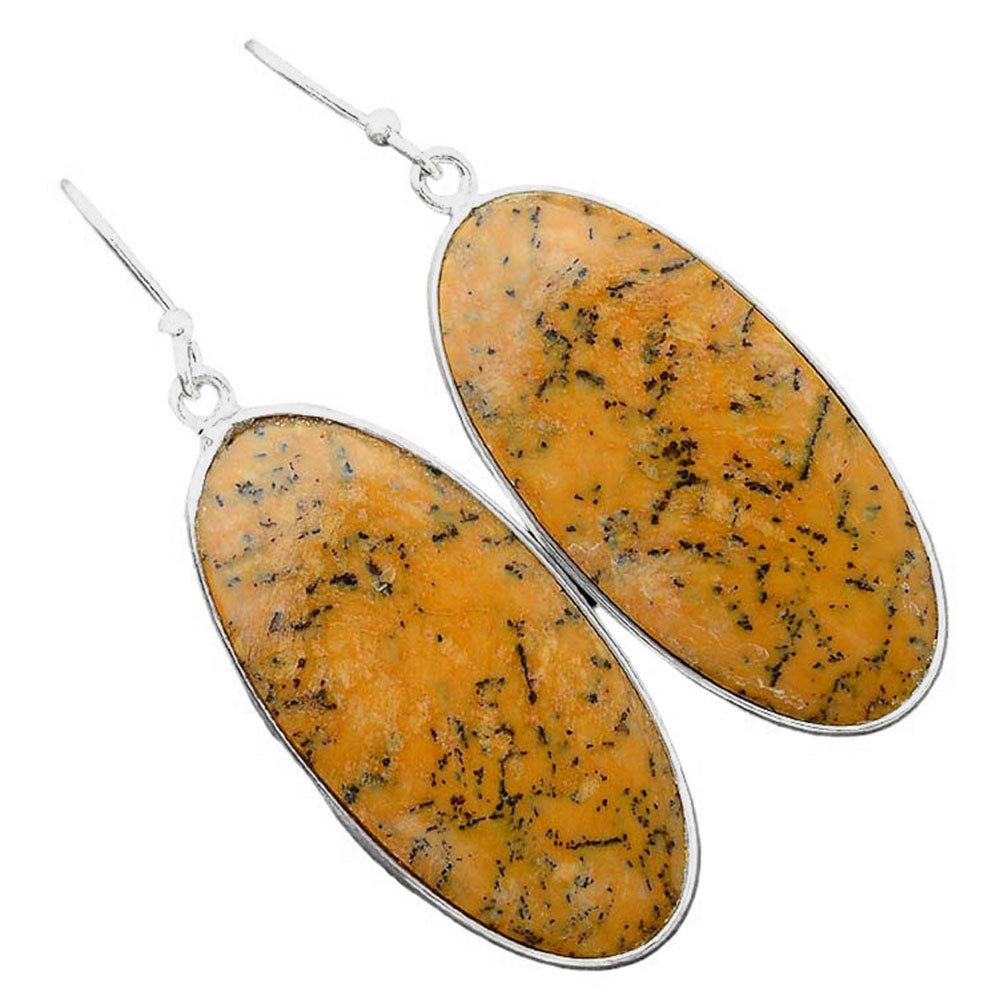 Natural Russian Honey Dendrite Opal Earrings E-1001 SDE86254