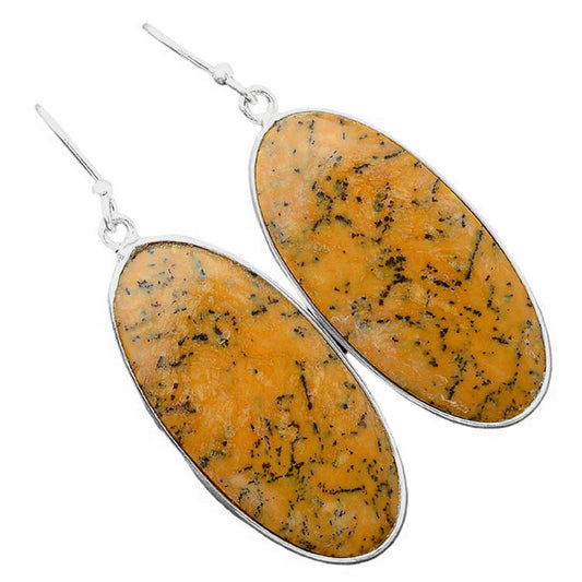 Natural Russian Honey Dendrite Opal Earrings E-1001 SDE86254