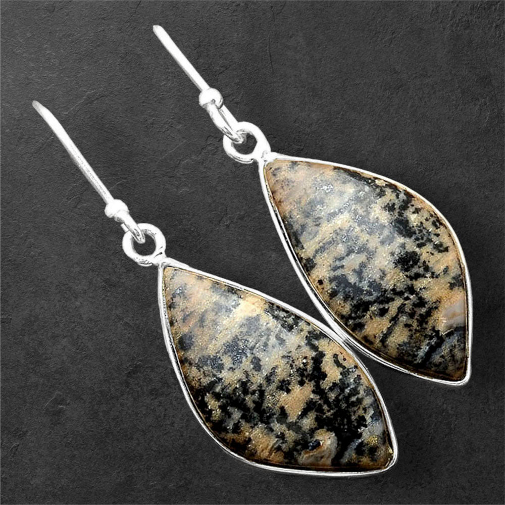 Natural Russian Honey Dendrite Opal Earrings E-1001 SDE86256