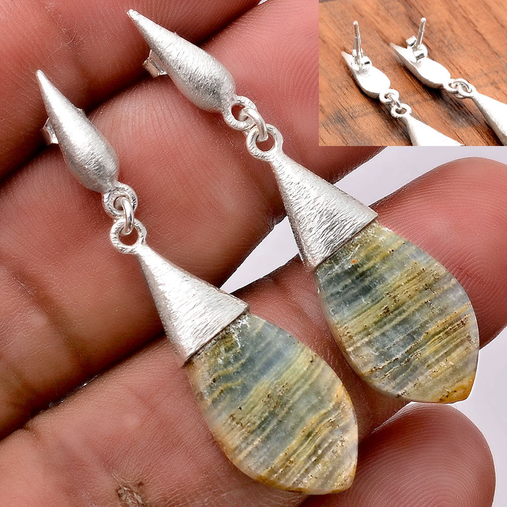Natural Blue Aragonite Earrings E-1198 SDE86262