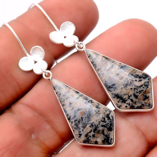 Natural Russian Honey Dendrite Opal Earrings E-1094 SDE86267