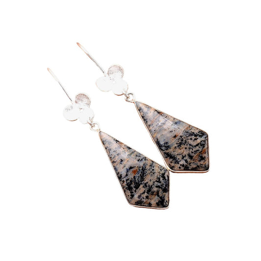 Natural Russian Honey Dendrite Opal Earrings E-1094 SDE86267