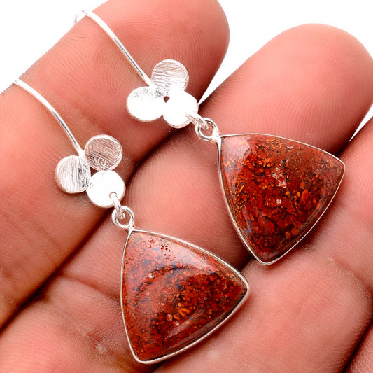 Natural Red Moss Agate Earrings E-1094 SDE86271