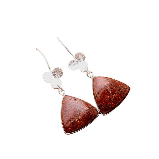 Natural Red Moss Agate Earrings E-1094 SDE86271