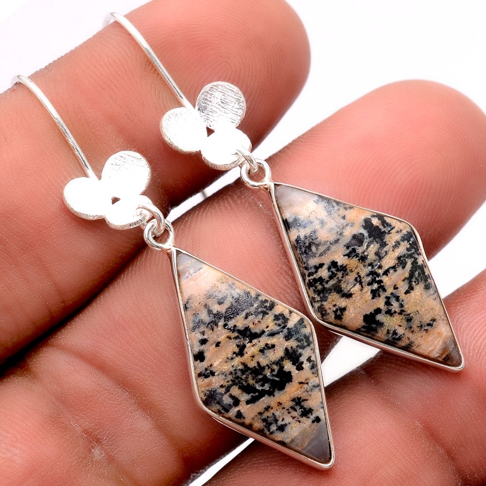 Natural Russian Honey Dendrite Opal Earrings E-1094 SDE86273