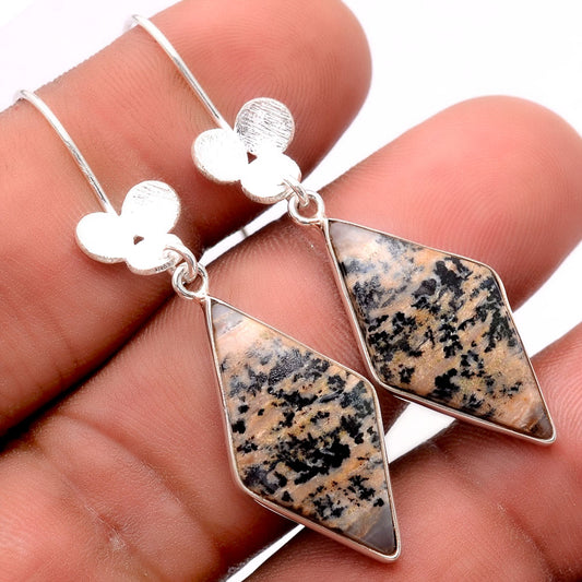 Natural Russian Honey Dendrite Opal Earrings E-1094 SDE86273