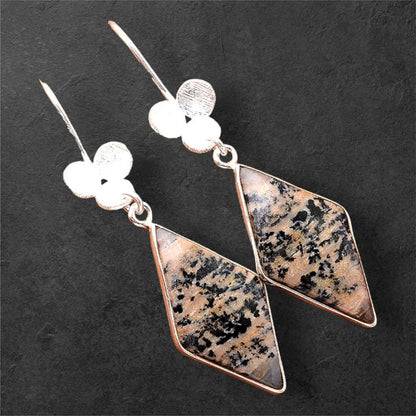 Natural Russian Honey Dendrite Opal Earrings E-1094 SDE86273