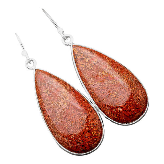 Natural Red Moss Agate Earrings E-1001 SDE86289