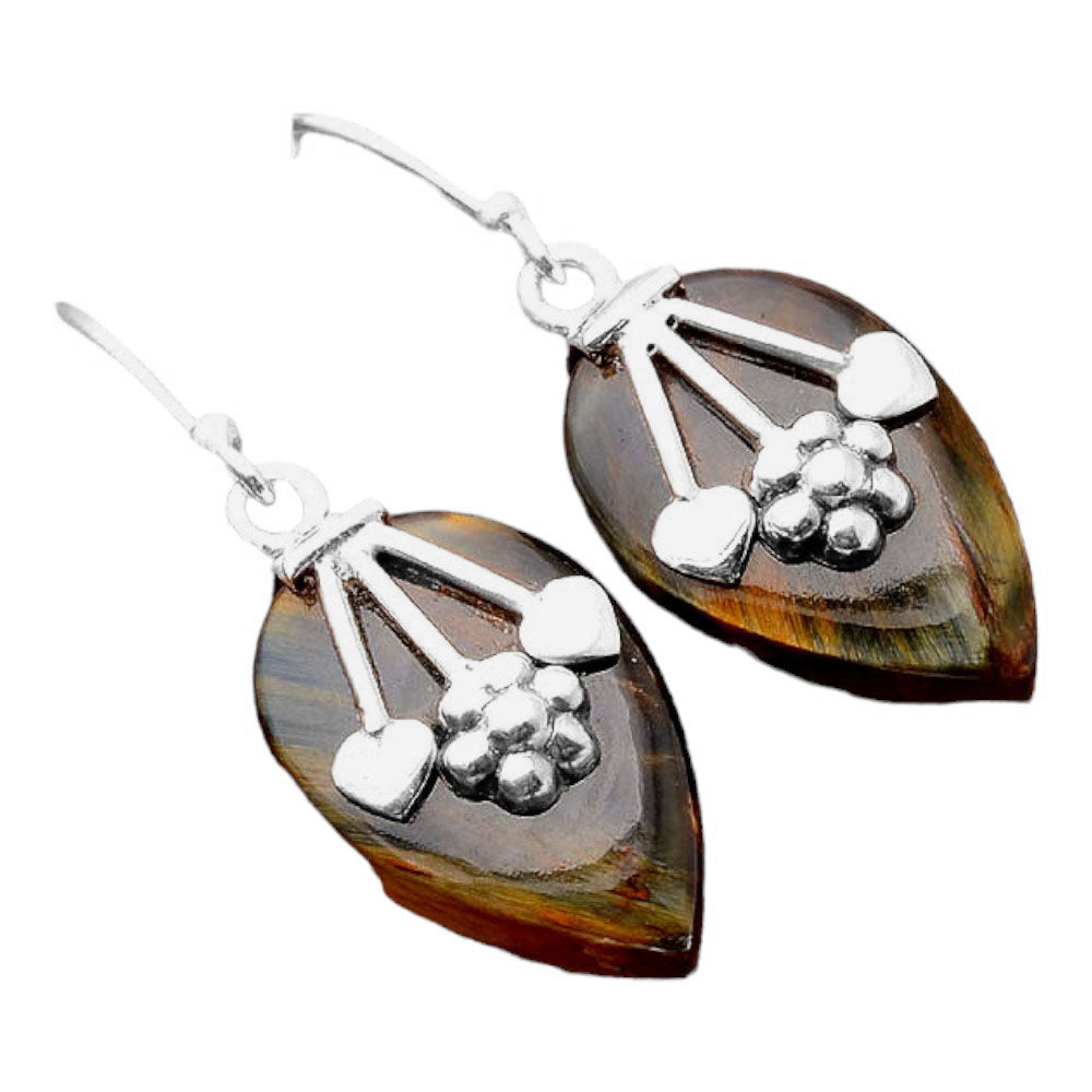 Natural Blue Tiger Eye Earrings E-1233 SDE86295