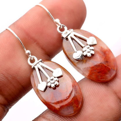 Natural Red Moss Agate Earrings E-1233 SDE86306