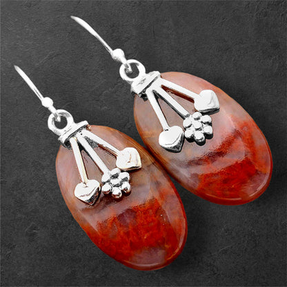 Natural Red Moss Agate Earrings E-1233 SDE86306