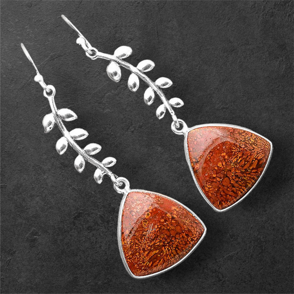 Natural Red Moss Agate Earrings E-1238 SDE86360