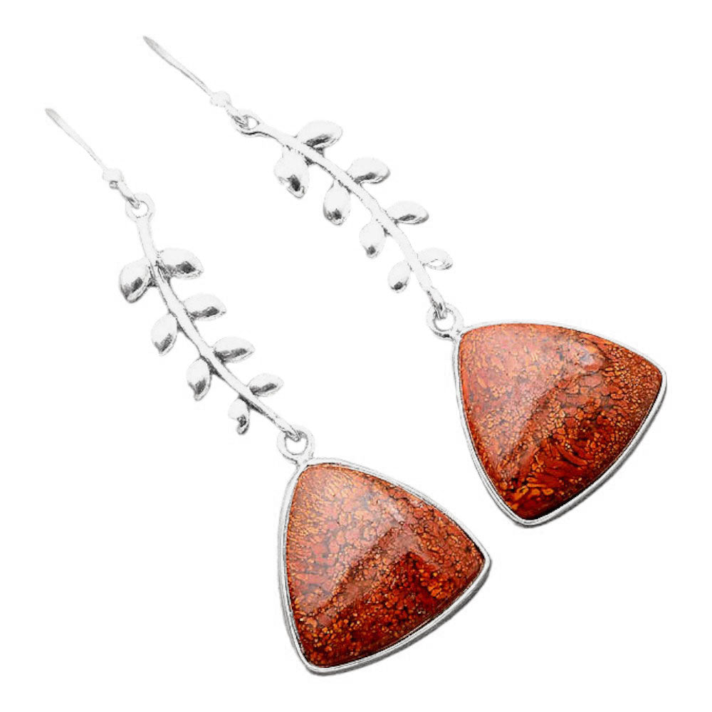 Natural Red Moss Agate Earrings E-1238 SDE86362