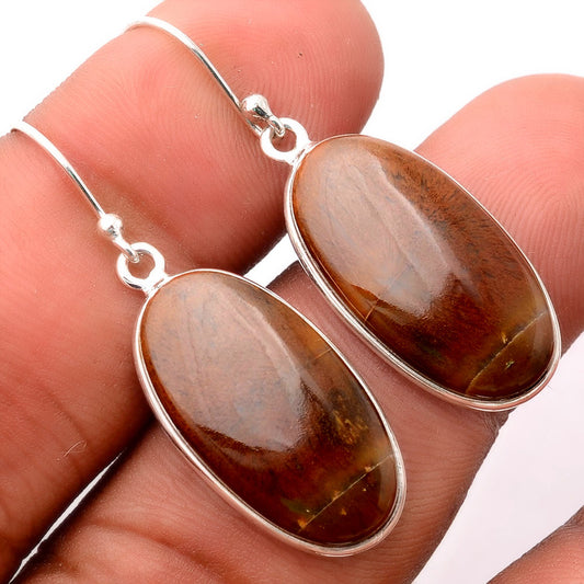 Natural Red Moss Agate Earrings E-1001 SDE86435