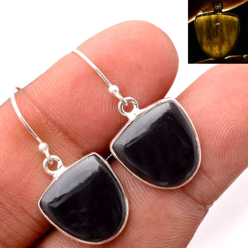 Natural Tektite - Greek Earrings E-1001 SDE86455