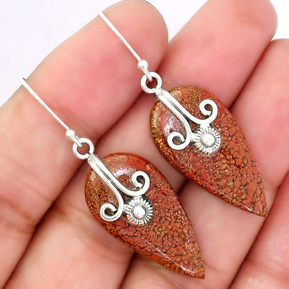 Natural Red Moss Agate Earrings E-1137 SDE86466