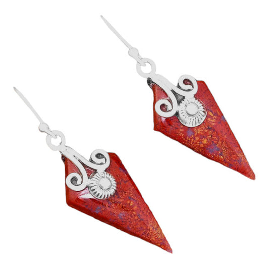 Natural Red Moss Agate Earrings E-1137 SDE86477