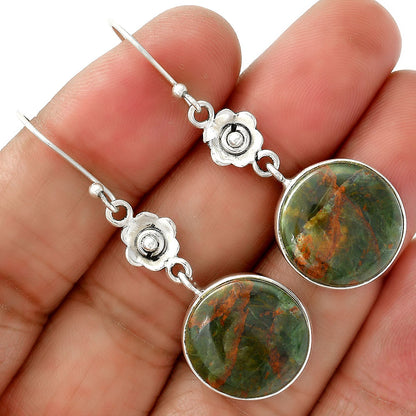 Turkish Rainforest Chrysocolla Earrings E-1237 SDE86486