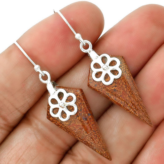 Natural Red Moss Agate Earrings E-1137 SDE86495