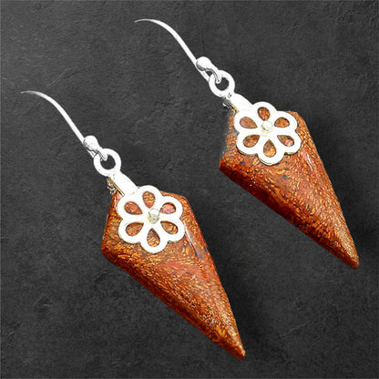 Natural Red Moss Agate Earrings E-1137 SDE86495