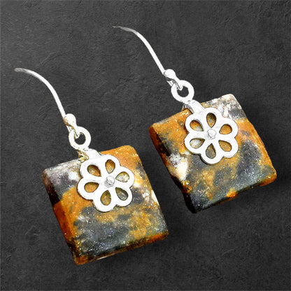 Natural Indian Blanket Jasper Earrings E-1137 SDE86501