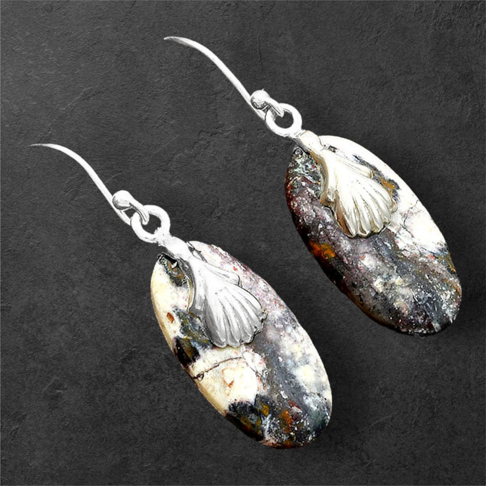 Natural Indian Blanket Jasper Earrings E-1137 SDE86518