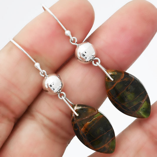 Turkish Rainforest Chrysocolla Earrings E-1031 SDE86545