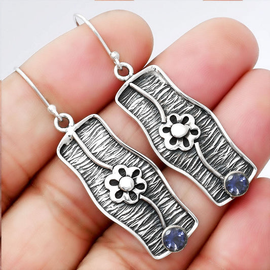 Natural Iolite - India Earrings E-1179 SDE86564