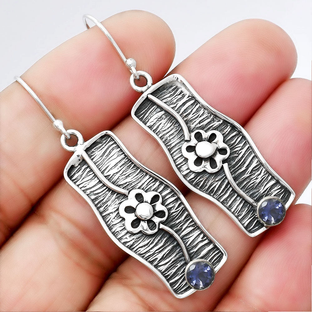 Natural Iolite - India Earrings E-1179 SDE86566